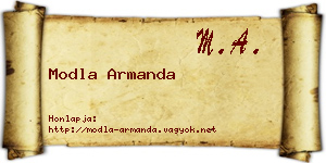 Modla Armanda névjegykártya